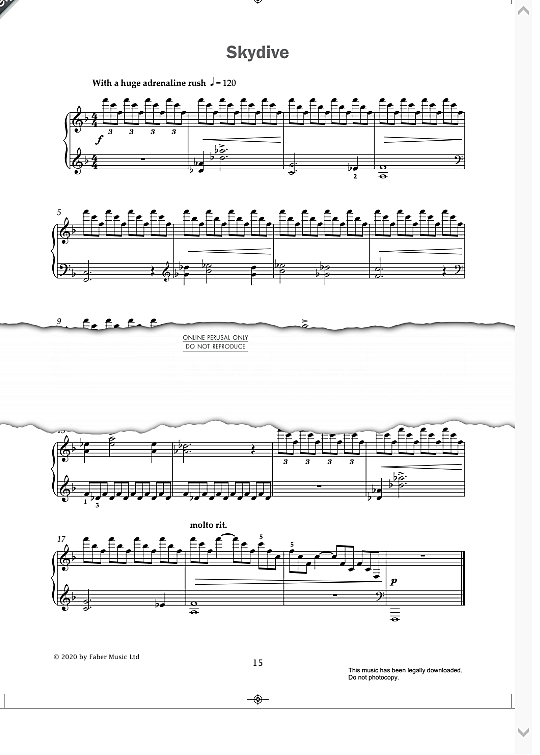 skydive from improve your sight reading! a piece a week piano grade 6  klavier solo paul harris