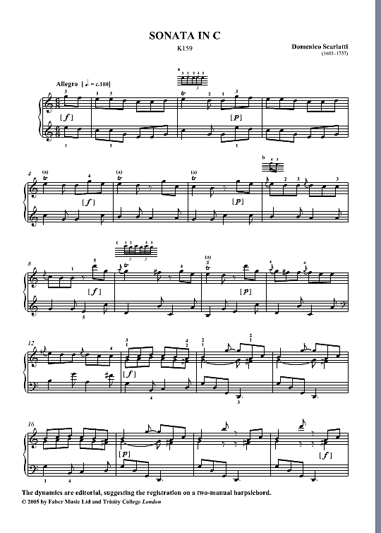 sonata in c k159 klavier solo domenico scarlatti