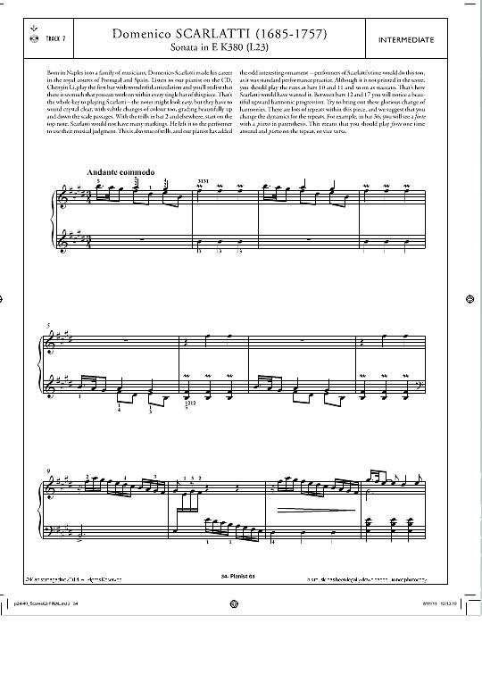 sonata in e k380 l23 klavier solo domenico scarlatti