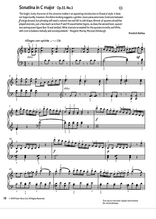 sonatina in c major op.55, no.3 klavier solo friedrich kuhlau