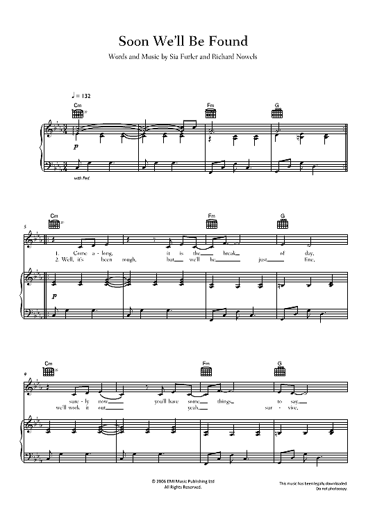 Soon We ll Be Found Klavier,