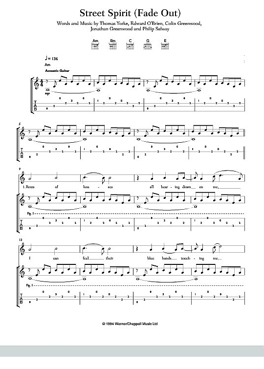 Street Spirit Fade Out Gitarre TAB PDF Noten von Radiohead in A Moll fbd6324 Street Spirit Fade Out Gitarre TAB PDF Noten von Radiohead in A Moll fbd6324
