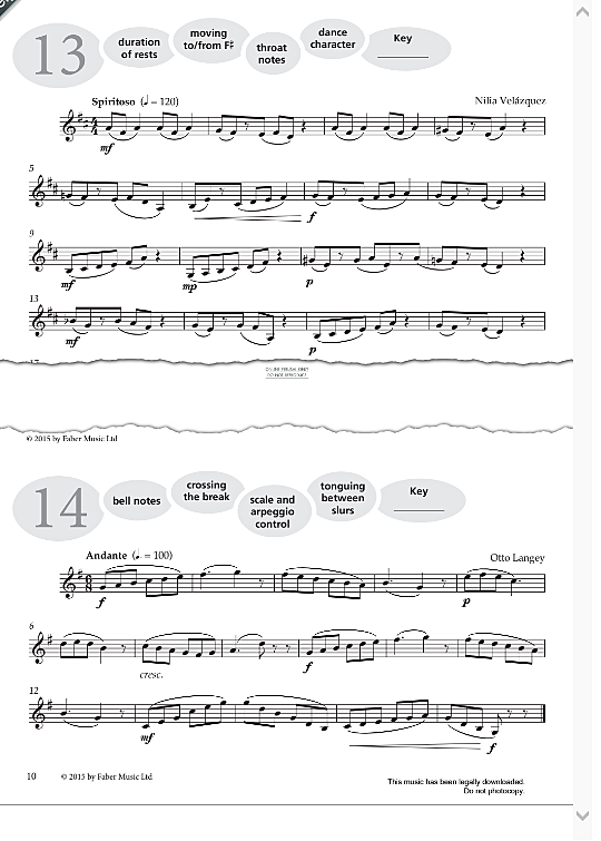 study no.14 andante from more graded studies for clarinet book one  solo 1 st. otto langey
