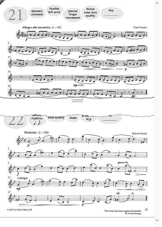 study no.21 allegro alla tarantella from more graded studies for clarinet book one  solo 1 st. paul harris