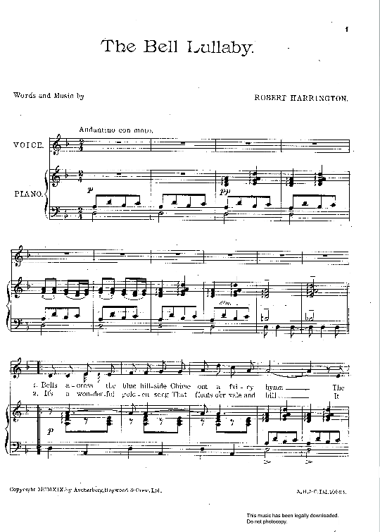 the bell lullaby klavier & gesang robert harrington