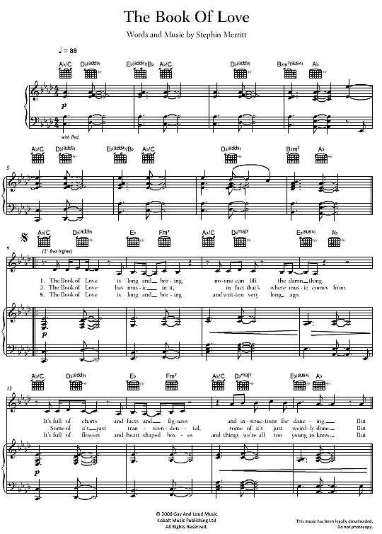 The Book Of Love Peter Gabriel übersetzung The Book Of Love Klavier, Gesang & Gitarre - PDF Noten von Peter