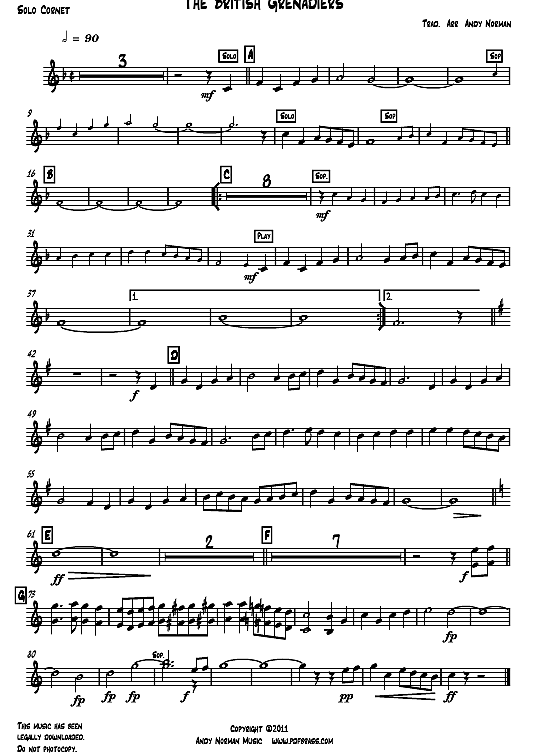 The British Grenadiers Brass Band PDF Noten von Andrew Norman in