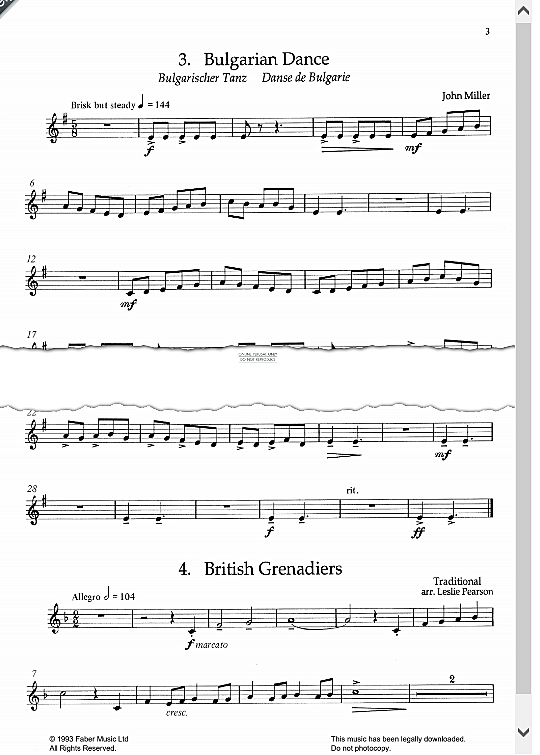 The British Grenadiers Klavier & Melodieinstr. PDF Noten von