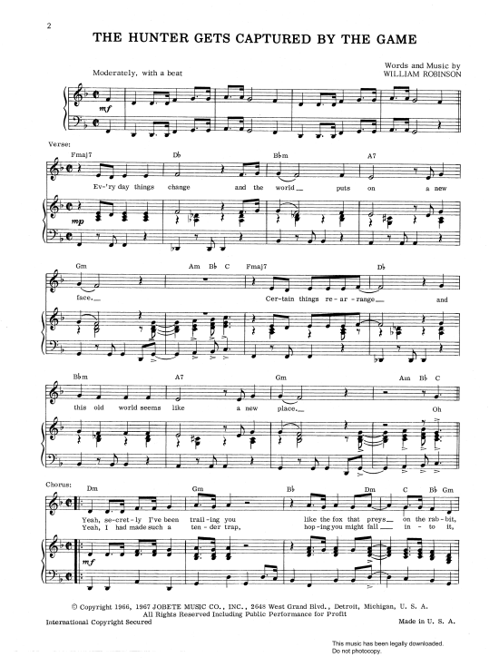 The Hunter Gets Captured By The Game Klavier Gesang Gitarre PDF