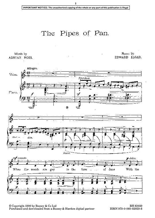 the pipes of pan klavier & gesang edward elgar