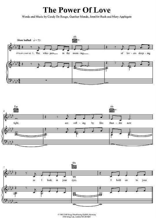 The Power Of Love Klavier, Gesang & Gitarre PDF Noten von Jennifer Rush in fbd3410 The Power Of Love Klavier, Gesang & Gitarre PDF Noten von Jennifer Rush in fbd3410