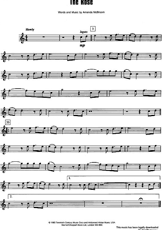 The Rose Solo 1 St. PDF Noten von Bette Midler in fbd5038