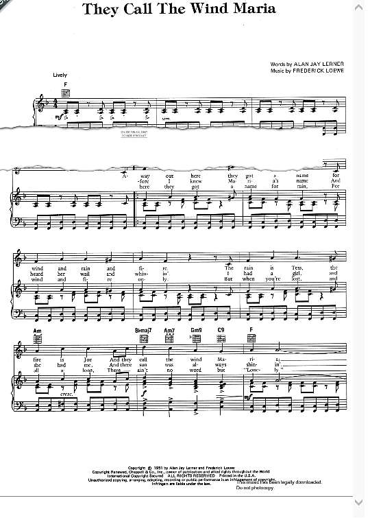 They Call The Wind Mariah Lyrics Paint Your Wagon Paint Your Wagon They Call The Wind Maria at Patricia Henderson blog