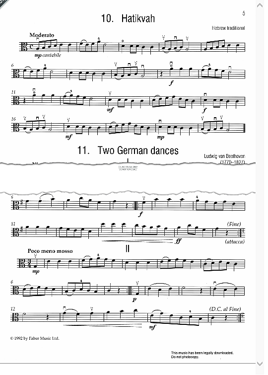 two german dances klavier & melodieinstr. ludwig van beethoven