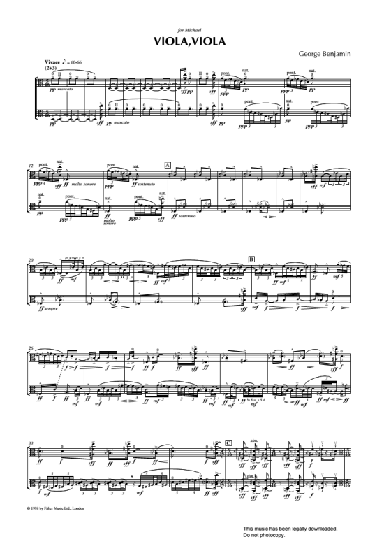 viola, viola duett 2 st. george benjamin