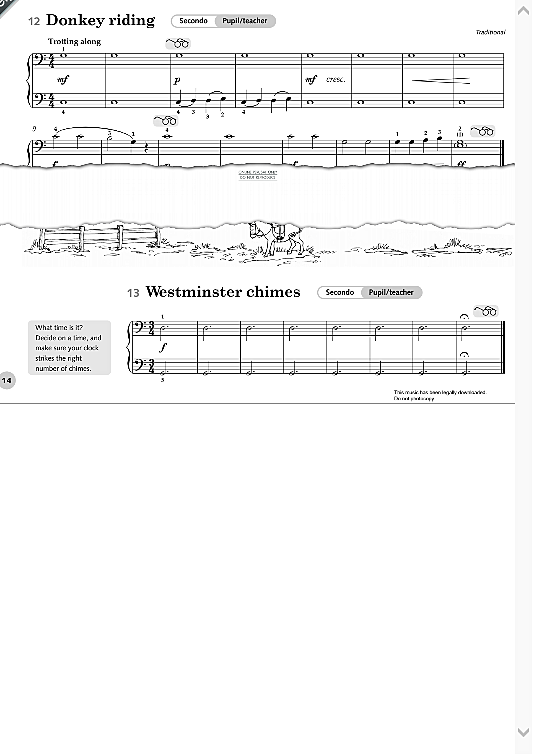 Westminster Chimes Klavier vierhändig PDF Noten von Traditional in C