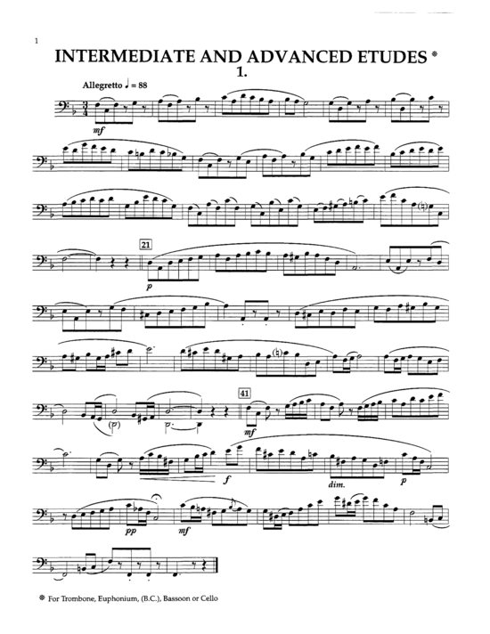 26 IntermediateAdvanced Etudes Euphonium Solo PDF Noten von David