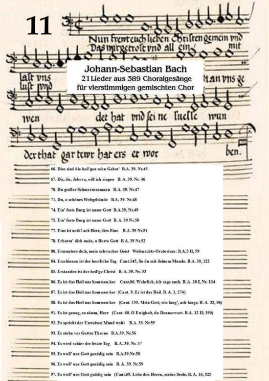 389 Choralges nge Teil 11 (Gemischter Chor) (Gemischter Chor) von J. S. Bach (1685-1750)