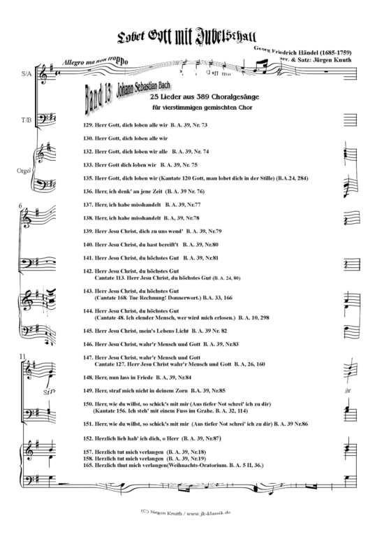 389 Choralges nge Teil 13 (Gemischter Chor) (Gemischter Chor) von J. S. Bach (1685-1750)
