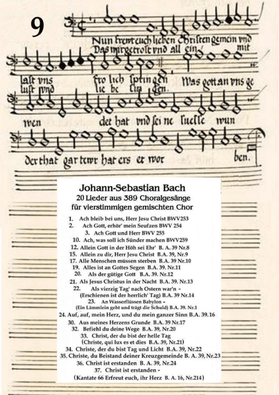 389 Choralges nge Teil 9 (Gemischter Chor) (Gemischter Chor) von J. S. Bach (1685-1750)