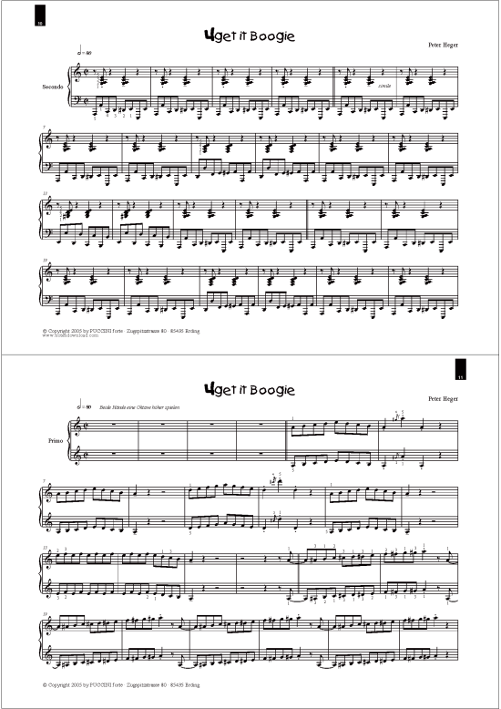 4get it Boogie (Klavier vierh auml ndig) (Klavier vierh ndig) von Peter Heger (aus Boogies Band 4)