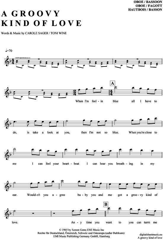 A groovy kind of love (Oboe  Fagott) (Oboe Fagott) von Phil Collins
