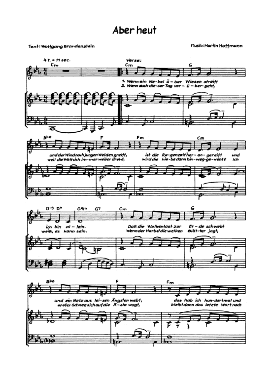 Aber heut (Klavier + Gesang) (Klavier Gesang  Gitarre) von Nina Lizell
