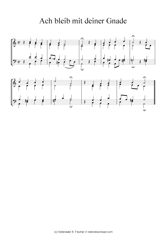 Ach bleib mit deiner Gnade (Klavier Solo) (Klavier Solo) von Johann Ch. G. Stade (Hrsgb.) 1830