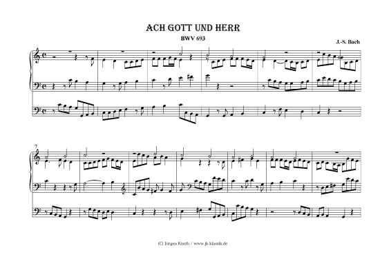 Ach Gott und Herr BWV 693 (Orgel Solo) (Orgel Solo) von Johann-Sebastian Bach (1685-1750)