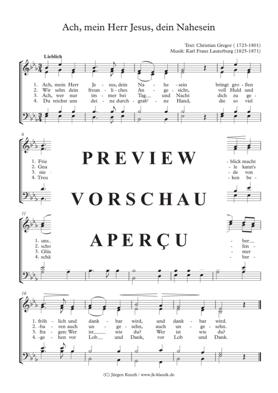 Ach mein Herr Jesus dein Nahesein (Gemischter Chor) (Gemischter Chor) von Karl Franz Lauterburg