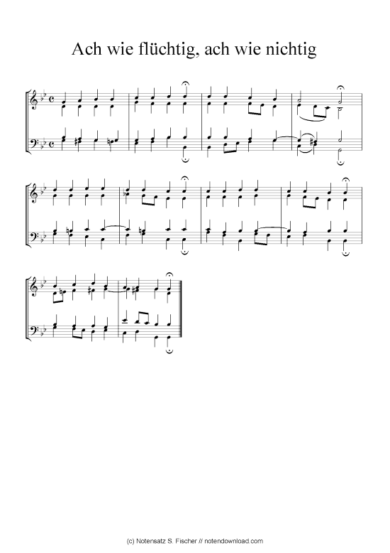 Ach wie fl chtig ach wie nichtig (Klavier Solo) (Klavier Solo) von Johann Ch. G. Stade (Hrsgb.) 1830