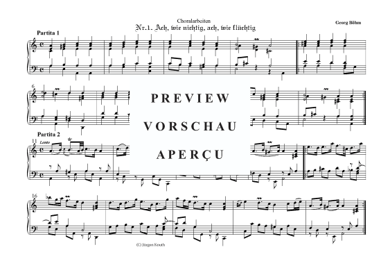 Ach wie nichtig ach wie fl chtig (Partita1+2) (Orgel Solo) (Orgel Solo) von Georg B hm (1661-1733)