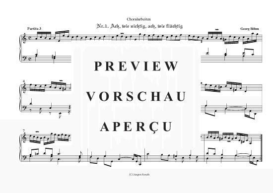 Ach wie nichtig ach wie fl chtig (Partita3+4) (Orgel Solo) (Orgel Solo) von Georg B hm (1661-1733)