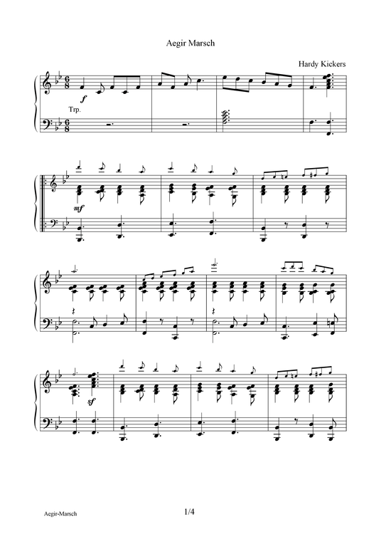 Aegier Marsch (Klavier Solo) (Klavier Solo) von Hardy Kickers