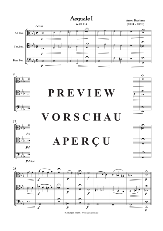 Aequale I WAB 114 (Posaunen Trio ATB) (Trio (Posaune)) von Anton Bruckner