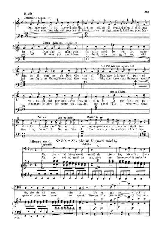 Ah pieta  Signori miei (Klavier + Bass Bariton Solo) (Klavier  Bass) von W. A. Mozart (K.527)