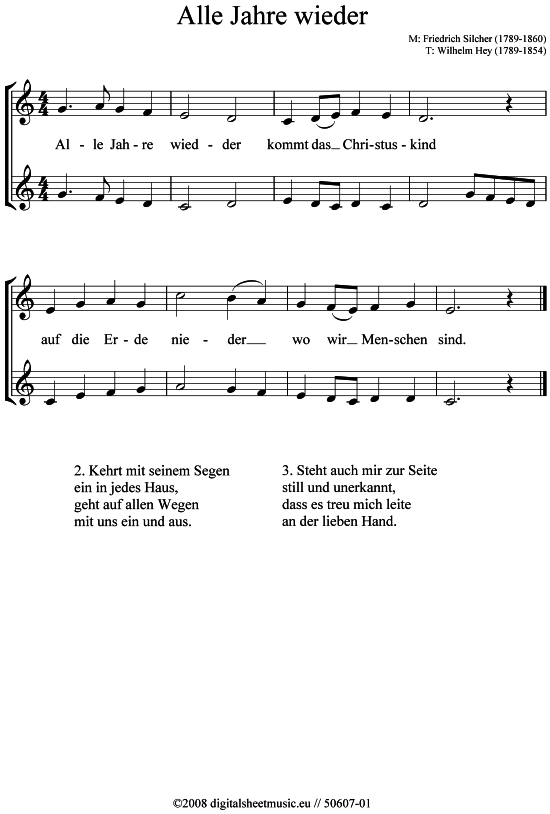 Alle Jahre wieder (2x Klarinette) (Duett (Klarinette)) von Weihnachtslied (sehr einfach)