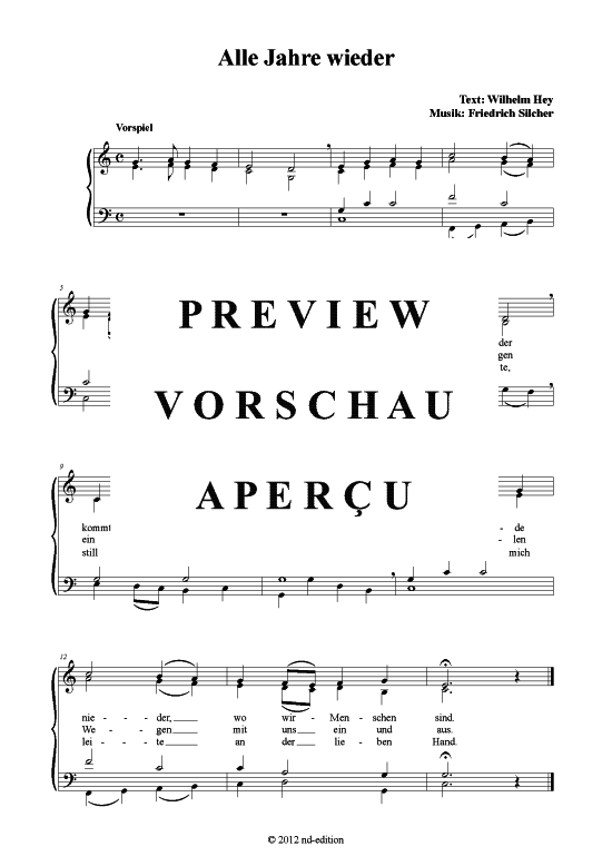 Alle Jahre wieder (Gemischter Chor) (Gemischter Chor) von Friedrich Silcher