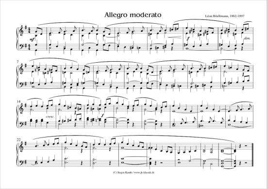 Allegro moderato (Klavier Orgel Solo) (Klavier Solo) von L on B ellmann