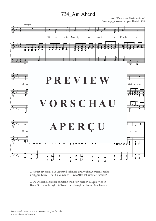 Am Abend (Klavier + Gesang) (Klavier  Gesang) von Aus Deutsches Liederlexikon A. H rtel (1865)