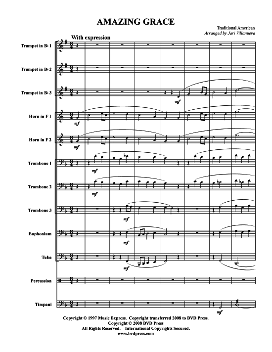 Amazing Grace (Brass Ensemble) (Ensemble (Blechbl ser)) von Traditional