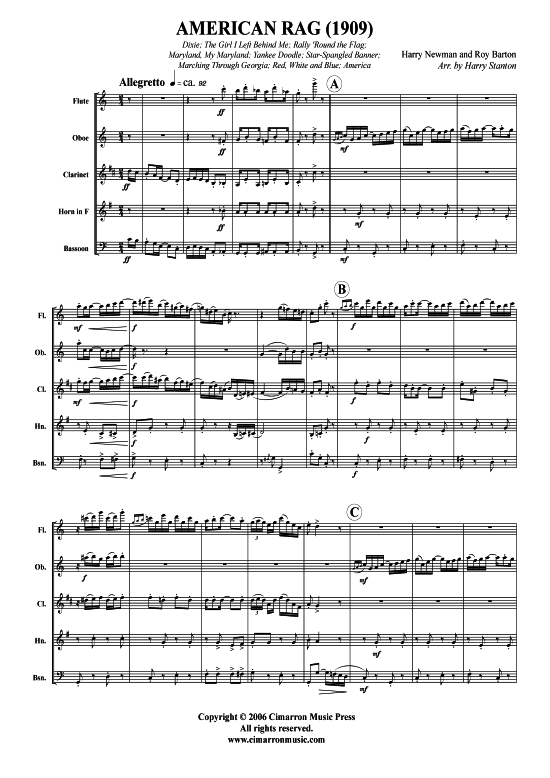 American Rag 150 8 St uuml cke (Holzbl auml ser-Quintett) (Quintett (Holzbl ser)) von Harry Newman and Roy Barton