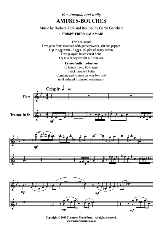 Amuses-Bouches (10 Duette) (Querfl ouml te + Trompete) (Duett (Blech Brass)) von Barbara York