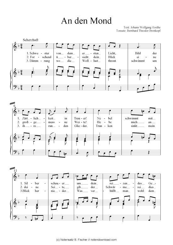 An den Mond (Klavier + Gesang) (Klavier  Gesang) von Goethes Leipziger Liederbuch