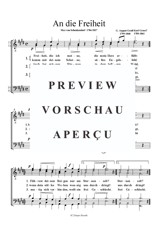 An die Freiheit (M nnerchor) (M nnerchor) von G. August Gro  Karl Groos