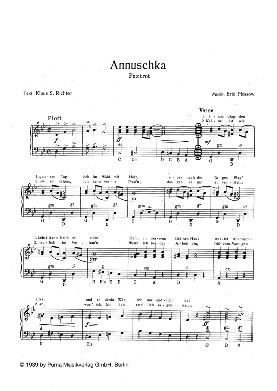 Annuschka (Klavier + Gesang) (Klavier Gesang  Gitarre) von Foxtrott
