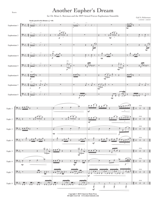Another Eupher acute s Dream (Euphonium Ensemble 8 Stimmen) (Ensemble (Blechbl ser)) von Gail Robertson