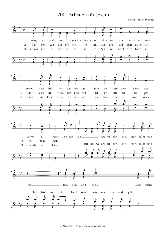 Arbeiten f r Jesum (Gemischter Chor) (Gemischter Chor) von Ino R. Swennny