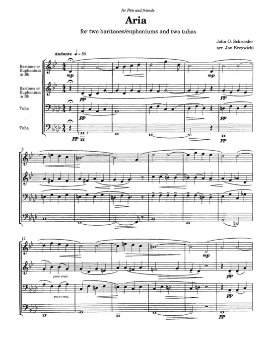 Aria (Tuba Quartett EETT) (Quartett (Tuba)) von John Schroeder