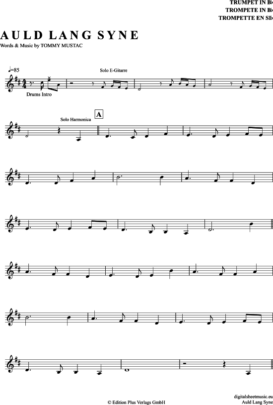 Auld Lang Syne (Trompete in B) (Trompete) von Michael Hirte